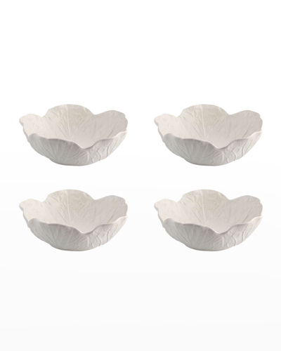 Bordallo Pinheiro Cabbage 17 Oz. Cereal Bowls, Beige - Set Of 4 In White