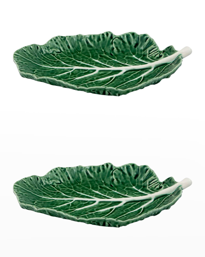 Bordallo Pinheiro Cabbage Leaf Serving Tray, Green - Set Of 2
