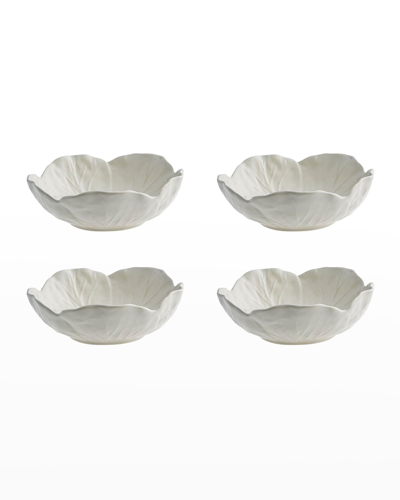 Bordallo Pinheiro Cabbage 4-piece Small Bowl Set In White