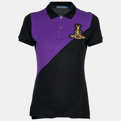 Pre-owned Ralph Lauren Black Cotton Pique Short Sleeve Polo T-shirt M
