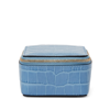 Smythson Medium Square Trinket Case In Mara In Nile Blue