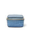 Smythson Small Square Trinket Case In Mara In Nile Blue