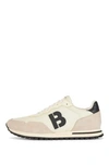 Hugo Boss Mixed-material Trainers With 'b' Detail- Light Beige Men's Sneakers Size 7