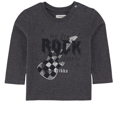 Ikks Kids' T-shirt With Print Dark Gray In Grey