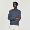 Sandro Wool Turtleneck Sweater In Mocked Grey