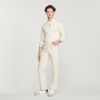 Sandro Wool Sweater With Zipped Collar In Ecru
