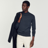 Sandro Crew-neck Wool Jumper In Middle Grey