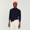 Sandro Funnel Neck Cashmere Sweater In Carbon Black