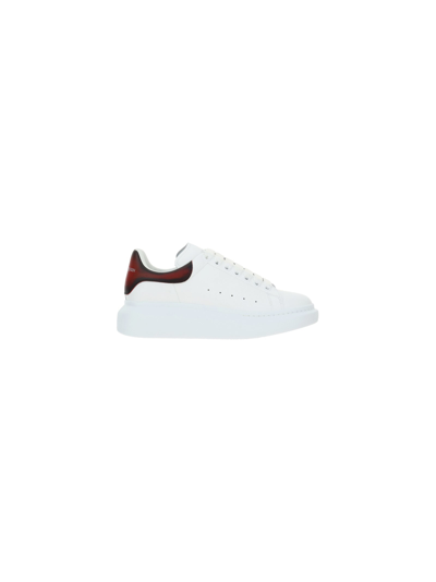 Alexander Mcqueen Mens Oversized Snakeskin Embossed Sneaker, Brand Size 40 ( Us Size 7 ) In Red,white