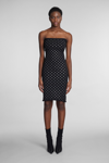 Alexander Wang Strapless Crystal-embellished Stretch-jersey Dress In Black