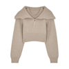 Jacquemus La Maille Risoul Taupe Cropped Wool Jumper In Light Brown