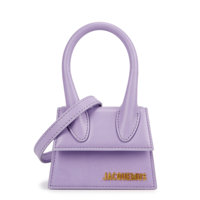 Jacquemus Le Chiquito Lilac Leather Top Handle Bag In Purple