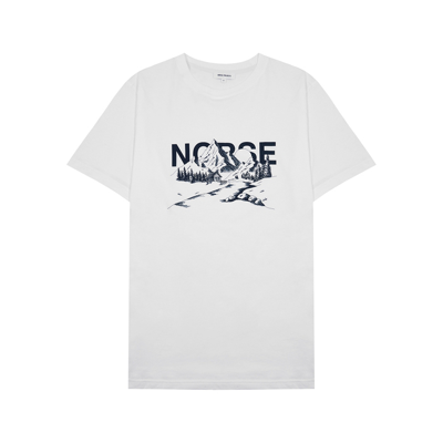 Norse Projects Niels Mountain White Printed Cotton T-shirt