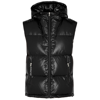 Balmain Puffer Hooded Sleeveless Jacket In Black