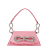 MACH & MACH SAMANTHA MINI PINK SATIN TOP HANDLE BAG