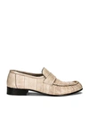 The Row Crinkled Glossed-leather Loafers In Neutral