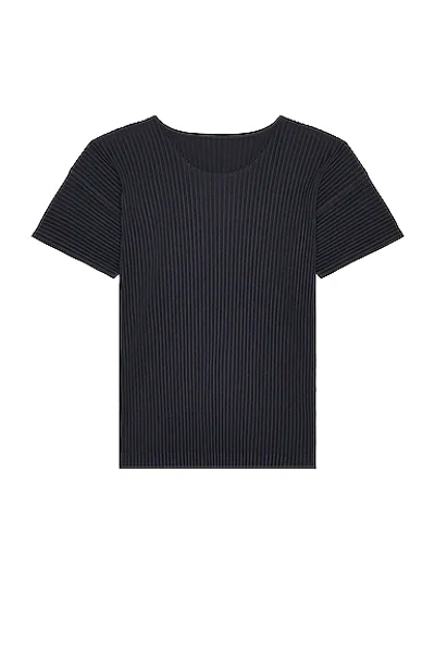 Issey Miyake Basics Tee In Navy