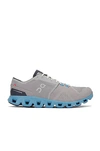 On Cloud X Rubber-trimmed Mesh Running Sneakers In Alloy & Niagara