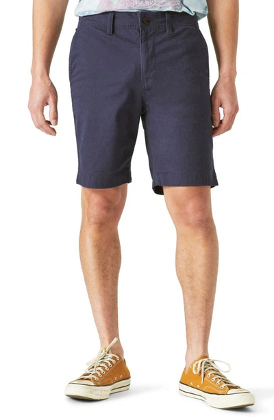 Lucky Brand Flat Front Shorts In American Navy