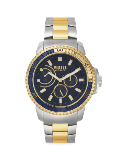 Versus Men's Aberdeen Ext. 45mm Stainless Steel Two-tone Chronograph Bracelet Watch In Blue