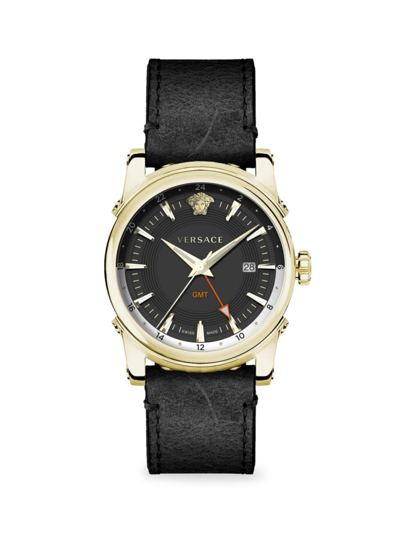 Versace Gmt Vintage Strap Watch In Black