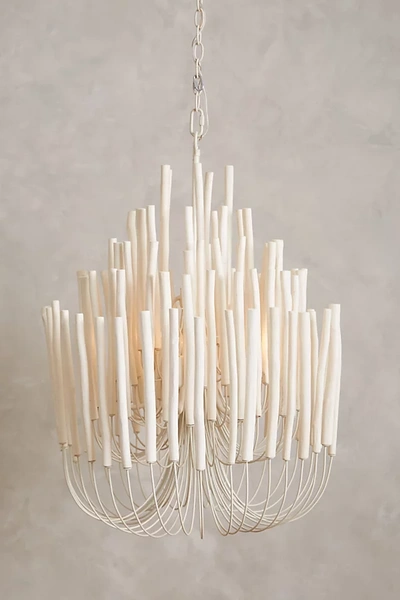 Anthropologie Tiered Tapers Chandelier By  In White Size S In White
