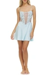 Flora Nikrooz Showstopper Charmeuse Chemise In Blue