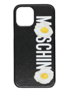 Moschino Black Logo Egg Iphone 12 Pro Case In White