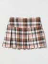 Il Gufo Check Skirt With Pleated Pattern In Dark