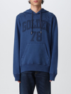 Golden Goose Midshipman-blue Journey Collection Sweatshirt With Golden 78 Lettering And Rain-effect Treatment In Blue