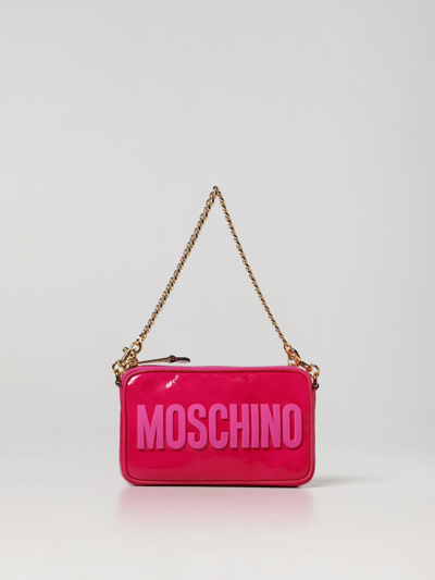 Moschino Couture Patent Leather Bag In Fuchsia