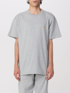 Carhartt Logo T-shirt In Grey