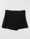 Msgm Teen Overlay-panel Short Shorts In Black