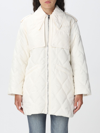 Ganni Off-white Quilted Jacket In Multicolor