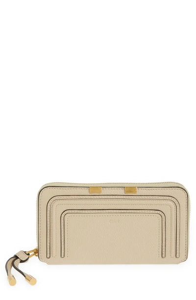 Chloé Marcie Long Leather Continental Wallet In Root Beige