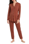 Hanro Pure Essence Pajama Set In Marsala