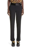 Stella Mccartney Belted Split Hem Straight Leg Trousers In 1000