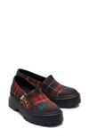 Toms Combat Loafer In Rote Plaid Für Damen - Grösse Eu 41 Slipper Tartan Patchwork In Red