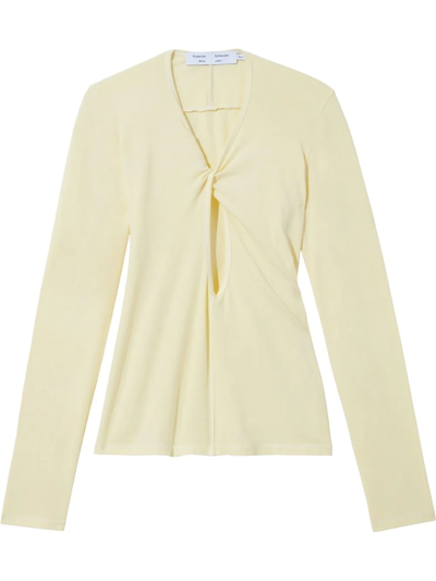 Proenza Schouler White Label Twisted Long-sleeve T-shirt In Pale Yellow