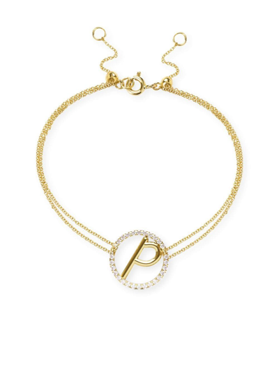 The Alkemistry Love Letter Initial 18ct Yellow-gold And 0.15ct Brilliant-cut Diamond Bracelet In 18ct Yellow Gold