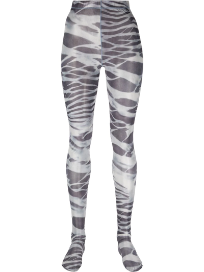 Diesel Zebra-print Leggings In Blue