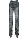 DION LEE STRIPED SEMI-SHEER TROUSERS