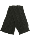 Pringle Of Scotland Ribbed Cable-knit Scarf In Grün