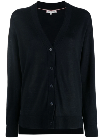 Tommy Hilfiger V-neck Knit Cardigan In Blau