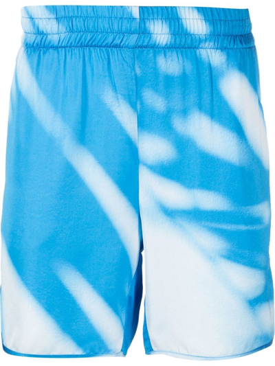 Blue Sky Inn Shadow-print Satin Shorts In Ao Print