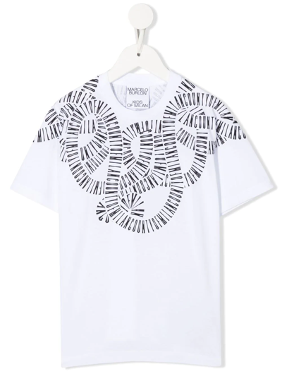 Marcelo Burlon County Of Milan Kids' Logo-print Cotton T-shirt In White
