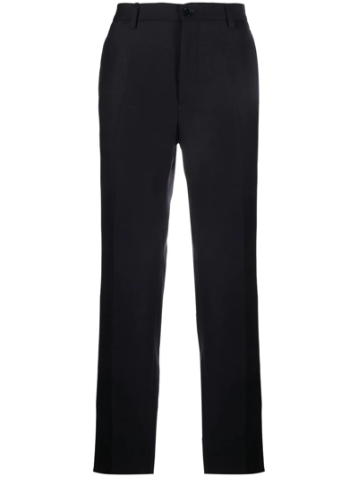 Etro Side-stripe Straight-leg Trousers In Black