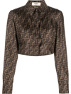 FENDI FF MONOGRAM CROPPED SILK SHIRT