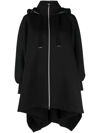 Herno Asymmetric Hooded Coat In Schwarz