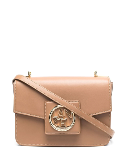 Lancel Logo-plaque Shoulder Bag In Nude